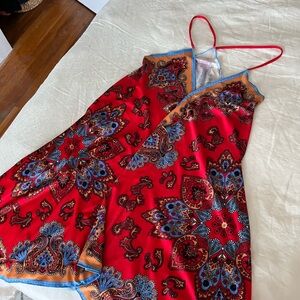 Zara multicolor paisley slip dress